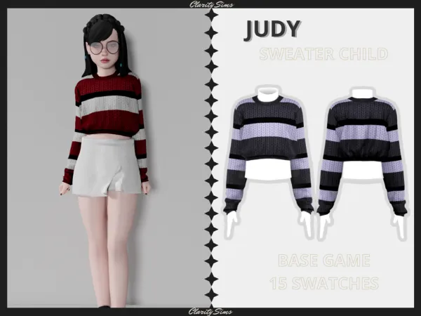 Alpha Judy Sweater Child - The Sims 4 Custom Content