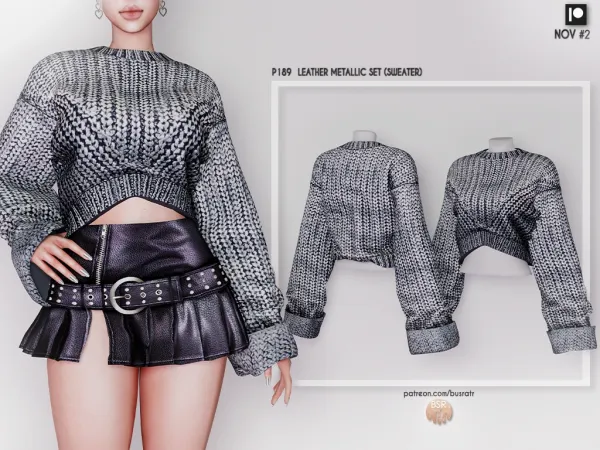 Alpha LEATHER METALLIC SET P189 P190 (NOV 2) (Early Access) by busratr - The Sims 4 Custom Content