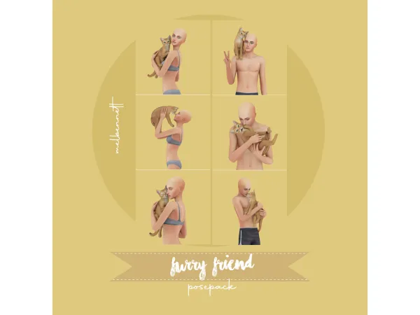 Mix Furry Friend Posepack - The Sims 4 Custom Content