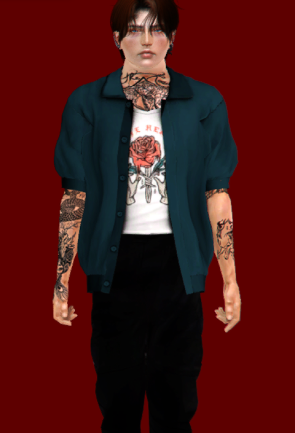 Gorilla Short Sleeve Cardigan II to by simsfinds - The Sims 3 Custom Content