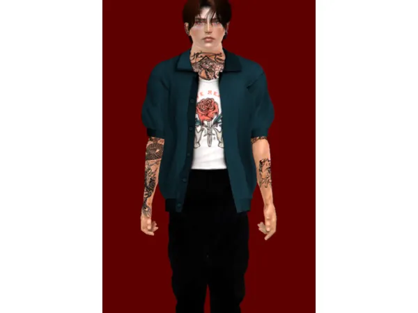 Gorilla Short Sleeve Cardigan II to - The Sims 3 Custom Content