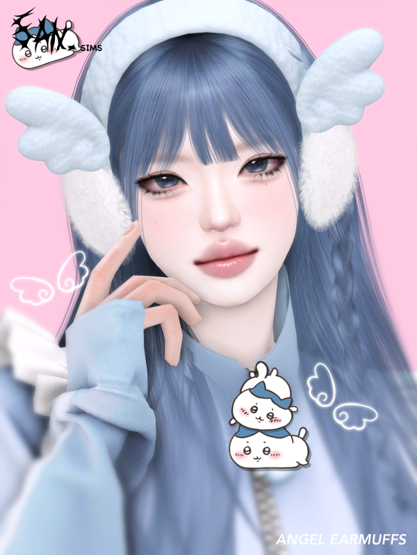 Alpha 333Angel Earmuffs by simsfinds - The Sims 4 Custom Content