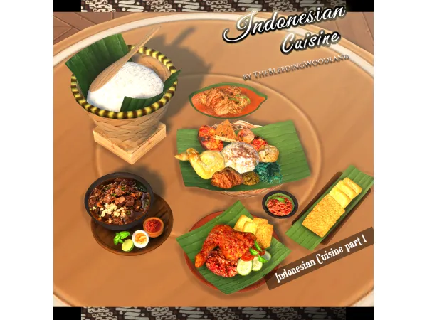 Mix Indonesian Cuisine (Part 1) by TheBleedingWoodland - The Sims 4 Custom Content
