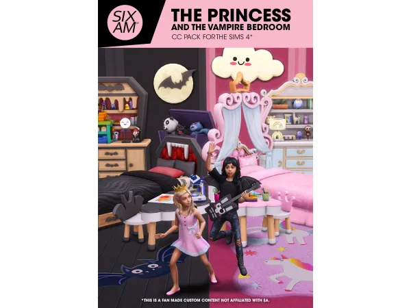 Maxis Match The Princess and the Vampire Kids Bedroom ( Pack for ) by sixamcc - The Sims 4 Custom Content