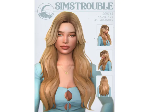 Maxis Match Denise Hairstyle (2 Versions) by simstrouble by simstrouble - The Sims 4 Custom Content