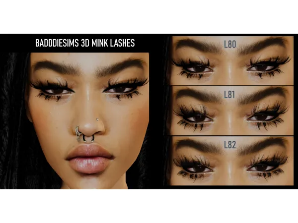 3D MINK LASHES L80 L81 L82 by BadddieSims