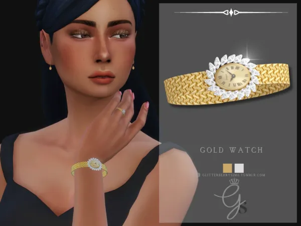 Mix Gold Watch by GlitterberryFly - The Sims 4 Custom Content