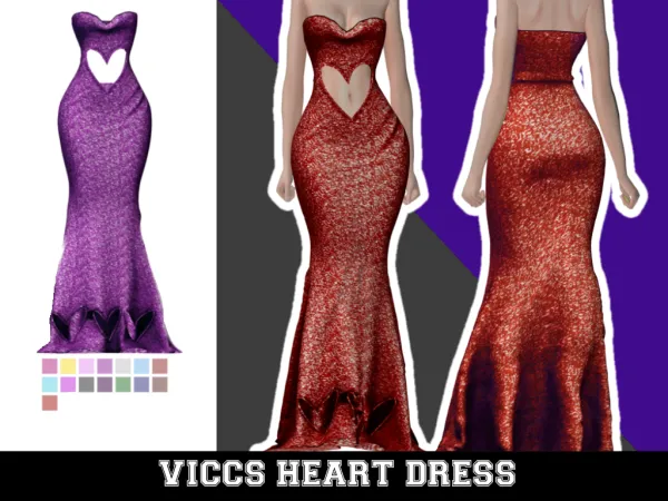 Alpha VICCS_HEART DRESS (TEEN ELDER) - The Sims 4 Custom Content