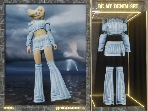 Mix BE MY DENIM SET by polygoncouture - The Sims 4 custom content