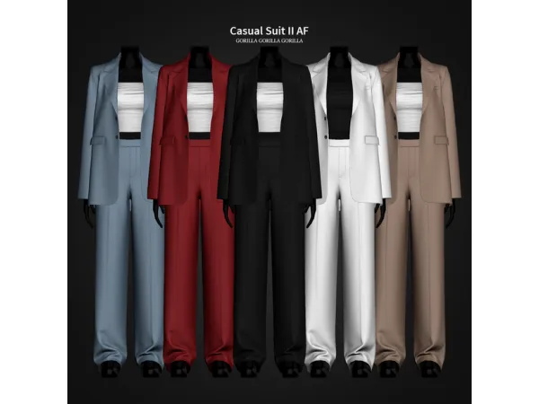 Alpha Casual Suit II AF by gorillax3 - The Sims 4 Custom Content