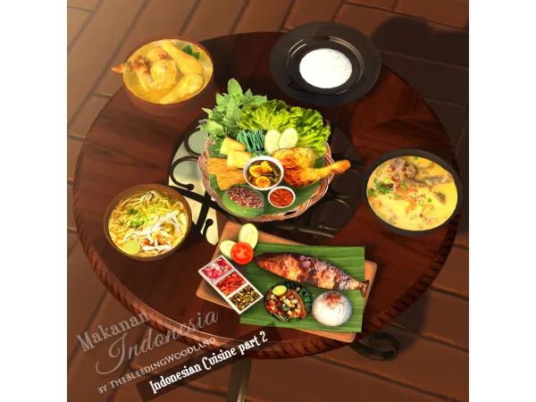 Mix Indonesian Cuisine (Part 2) by TheBleedingWoodland - The Sims 4 Custom Content