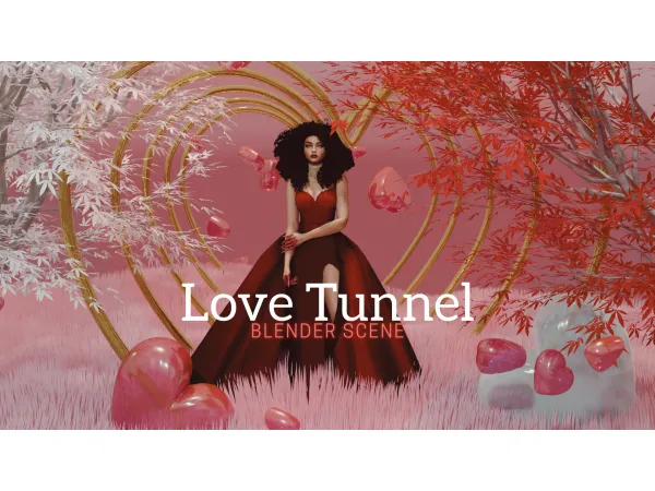 Alpha Love Tunnel Blender Scene by FatalRoseCreations - The Sims 4 Custom Content