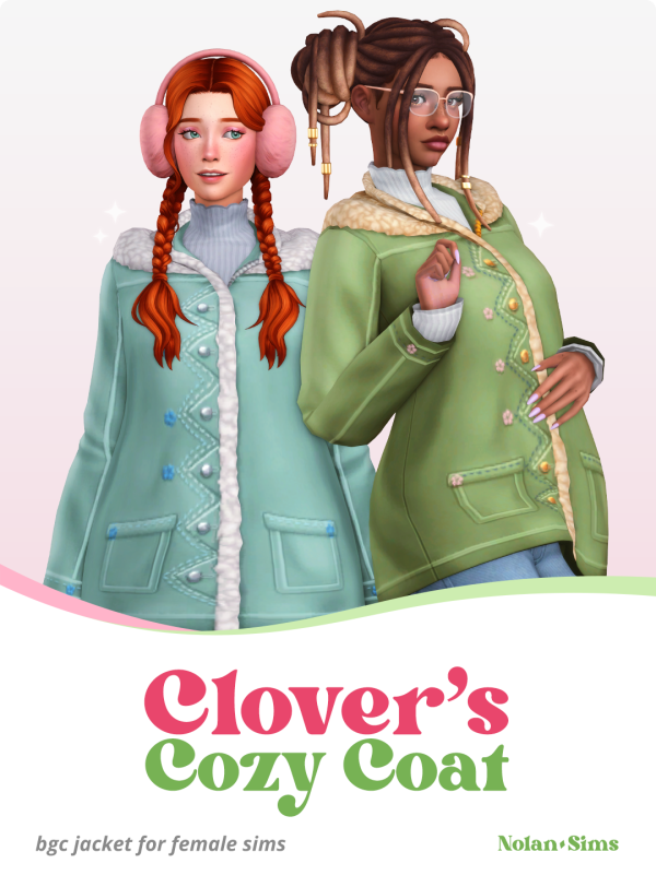 Maxis Match Clover's Cozy Coat by simsfinds - The Sims 4 Custom Content