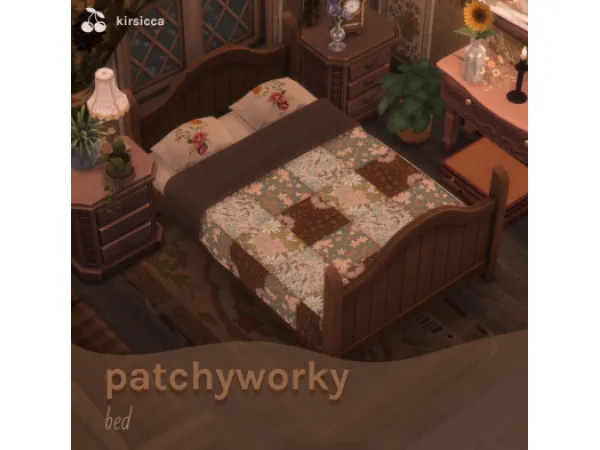 Maxis Match patchyworky bed - The Sims 4 Custom Content