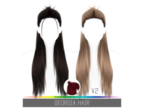 Alpha GEORGIA HAIR by simpliciaty - The Sims 4 Custom Content