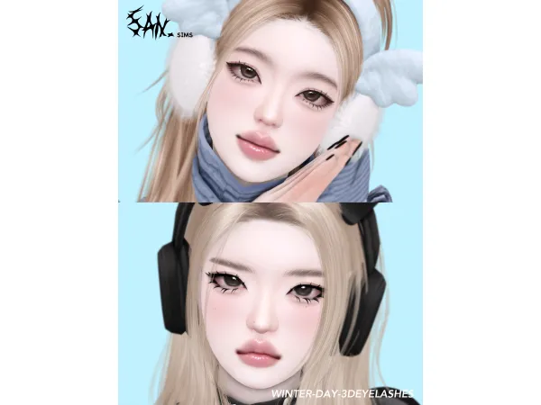 Alpha 333Winter Day 3Deyelashes by san33 - The Sims 4 Custom Content