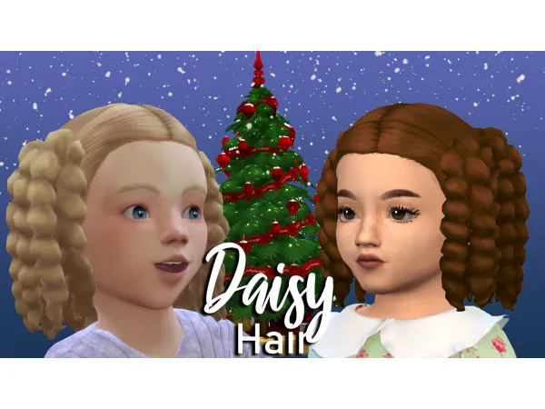 Maxis Match 12 Days of Christmas Daisy Hair by simstomaggie - The Sims 4 Custom Content