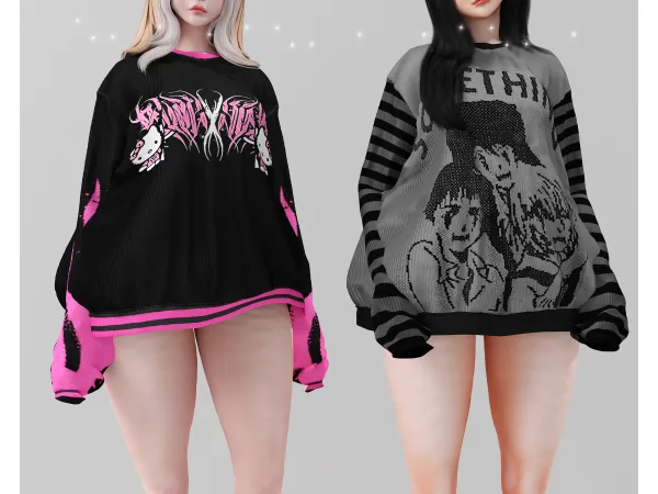 Alpha Get lost sweater by babyetears - The Sims 4 Custom Content
