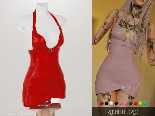 Alpha Rushelle dress - The Sims 4 Custom Content