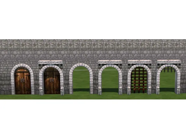 Mix DoorsWindows part of the Castle Kit Build set (converted from S2) - The Sims 4 Custom Content
