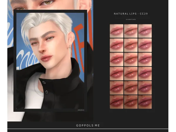 Alpha GPME GOLD Natural Lips CC29 by goppolsme - The Sims 4 Custom Content
