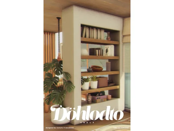 Maxis Match [N O S T Y L E X W O O D L A N D] Döhlodto shelf - The Sims 4 Custom Content