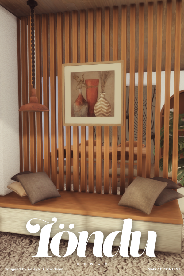 Maxis Match [N O S T Y L E X W O O D L A N D] Löndu Bench by simsfinds - The Sims 4 Custom Content