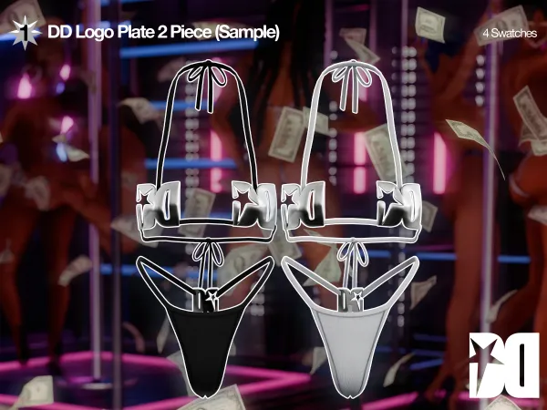 Alpha DD Logo Plate 2 Piece (Sample) by decvyed - The Sims 4 Custom Content