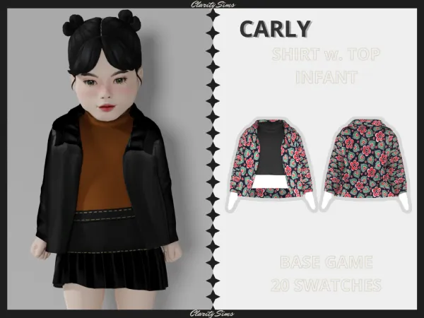 Alpha Carly Top w Shirt Infant - The Sims 4 Custom Content