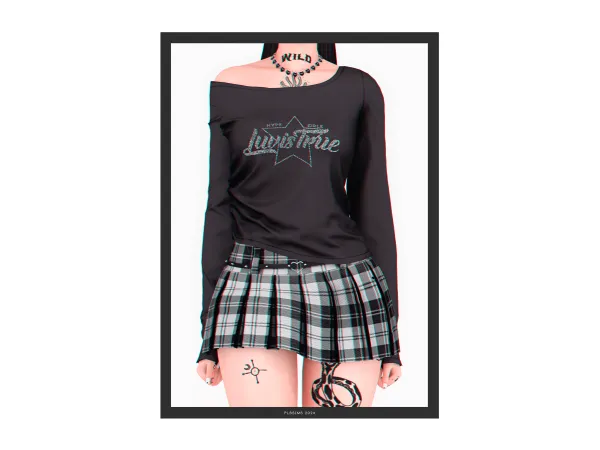 Alpha Unotuchable T Shirt Skirt Neckalace ACC - The Sims 4 Custom Content