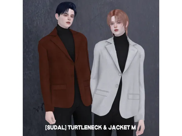 Alpha [sudal] Turtleneck jacket M by sudalsims - The Sims 4 Custom Content