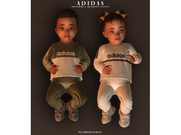 Alpha ADIDAS sweatshirt sweatpants (infant) by plumbobsnfries - The Sims 4 Custom Content