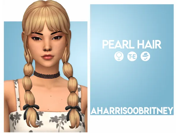 Maxis Match Pearl Hair by aharris00britney - The Sims 4 Custom Content
