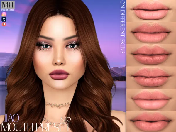 Alpha Jiao Mouth Preset N19 - The Sims 4 Custom Content