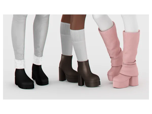 Alpha Winter Boots Set by backtrackcc - The Sims 4 Custom Content