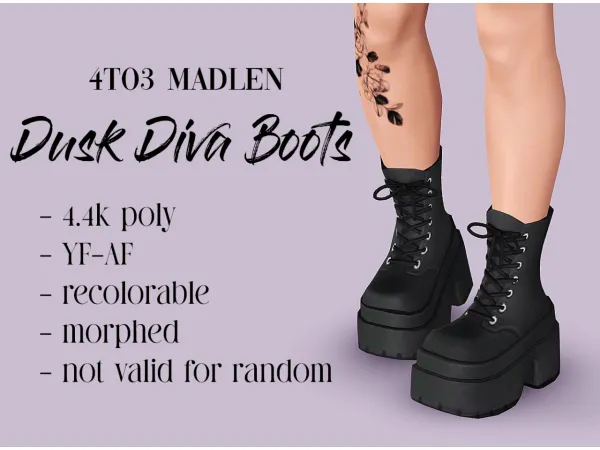 4to3 Madlen Dusk Diva Boots - The Sims 3 Custom Content