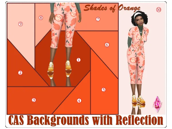 Mix CAS Backgrounds with Reflection Shades of Orange by AnnettsSims4Welt - The Sims 4 Custom Content