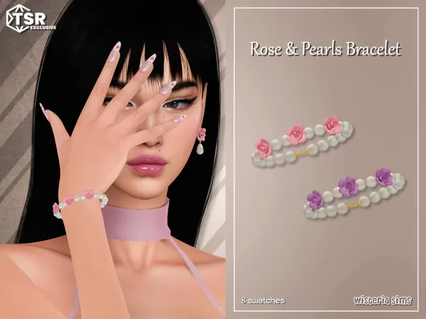 Alpha rose and pearls - The Sims 4 Custom Content