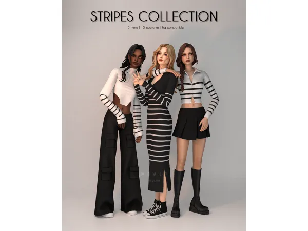 Maxis Match Stripes Collection Complete - The Sims 4 Custom Content