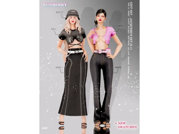 Alpha [SUNBERRY]GIFT SET_JACQUEMUS SET - The Sims 4 Custom Content