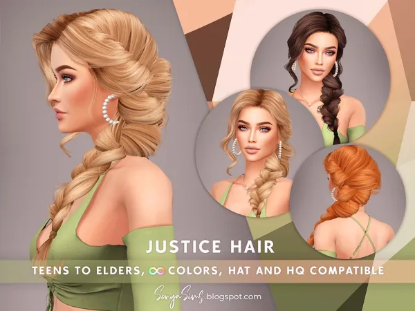 Alpha Justice Hair by sonyasims - The Sims 4 Custom Content