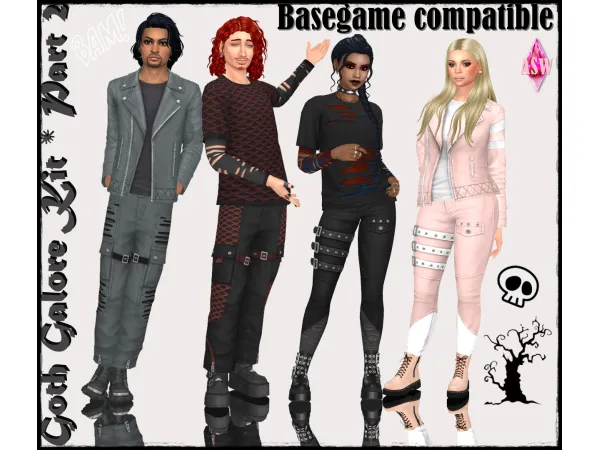 Maxis Match Goth Galore Kit Part 2 Basegame compatible by AnnettsSims4Welt - The Sims 4 Custom Content