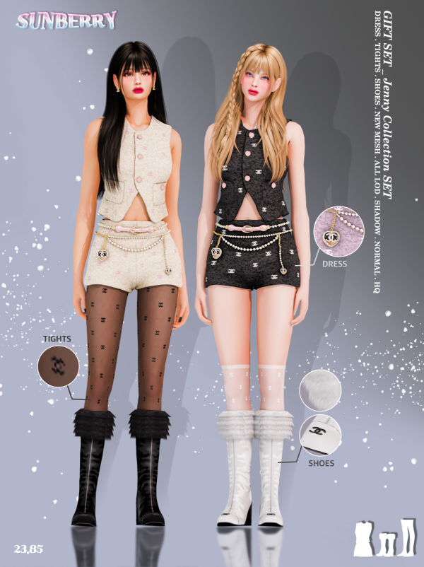 Alpha [SUNBERRY]GIFT SET_Jenny Collection Set by simsfinds - The Sims 4 Custom Content