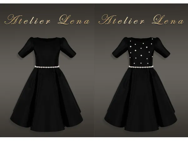Alpha Child Pearl Silk Dress Set by atelierlena - The Sims 4 Custom Content