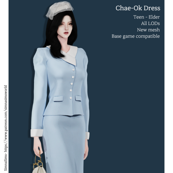Alpha [simna] Chae Ok Dress Set by simsfinds - The Sims 4 Custom Content