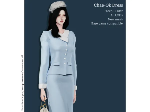 Alpha [simna] Chae Ok Dress Set - The Sims 4 Custom Content