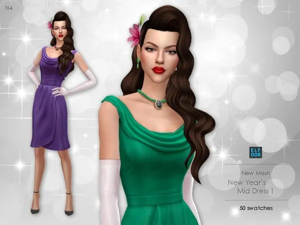 Maxis Match New Year Dress 1 - The Sims 4 Custom Content