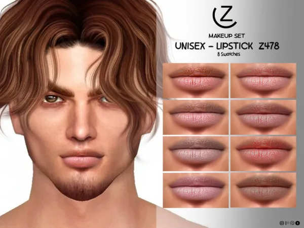Alpha BEARD Z43 and LIPSTICK Z478 - The Sims 4 Custom Content