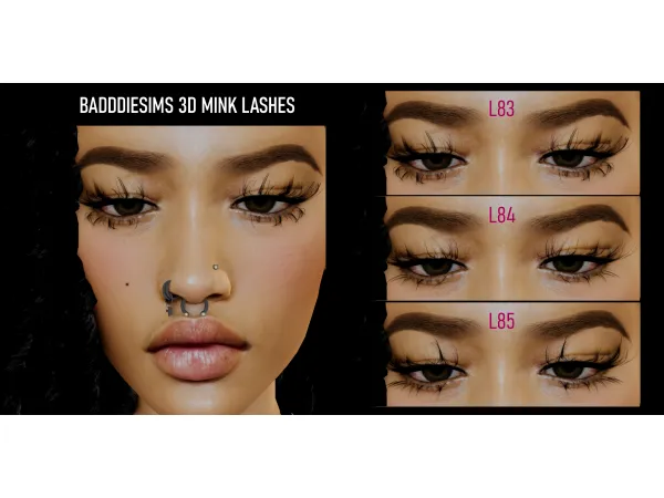 3D MINK LASHES L83 L84 L85 by BadddieSims