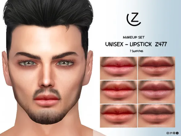 Alpha BEARD Z42 and LIPSTICK Z477 - The Sims 4 Custom Content